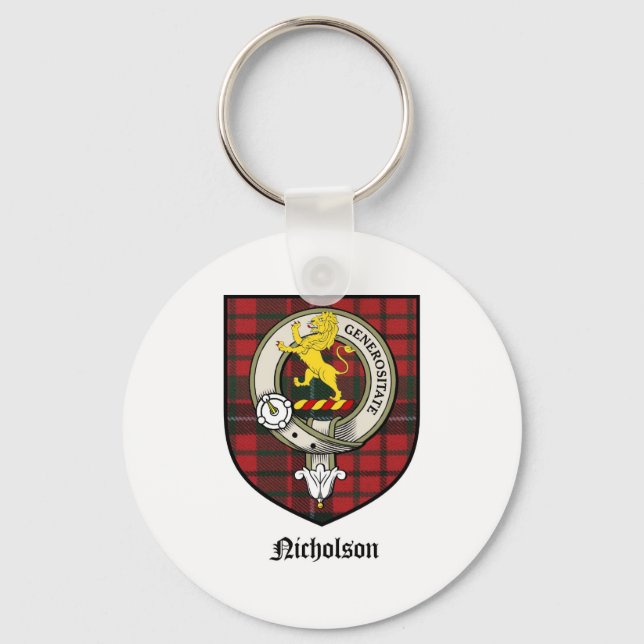 Porte-clés Nicholson Clan Crest Badge Tartan (Recto)