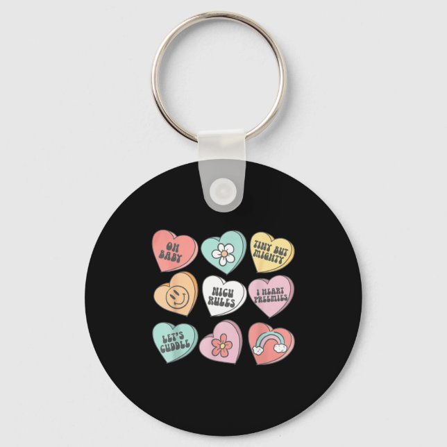 Porte-clés Nicu Nurse Valentine's Day Heart Candy Neonatal Ic (Recto)