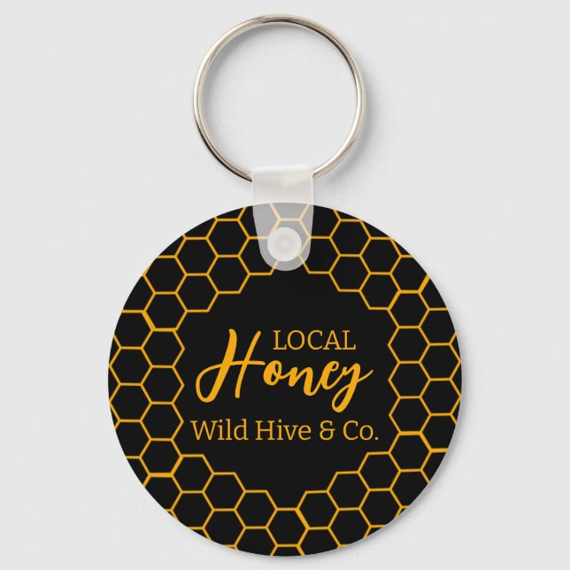 Porte-clés Nid d'abeille – Fond noir ou blanc (Recto)