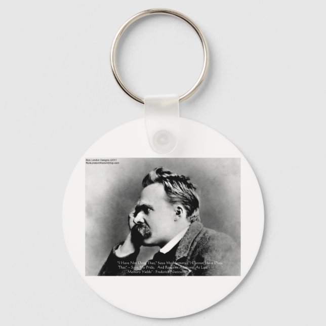 Porte-clés Nietzsche "Fierté Vs Mémoire" Citation De Sagesse  (Recto)