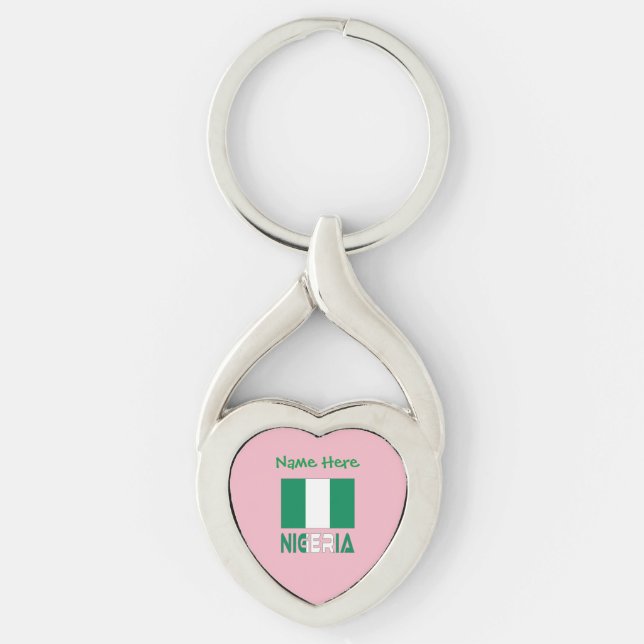 Porte-clés Nigeria et personnalisation verte du drapeau nigér (Devant)