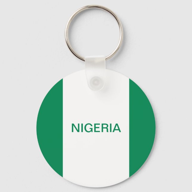 Porte-clés Nigeria Flag Button Keychain (Recto)