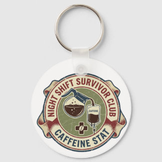 Porte-clés Night Shift Survivor Club Caffeine Nurse Coffee