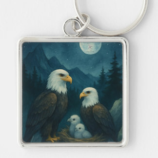 Porte-clés Night Watch - Famille d'aigle sous les étoiles