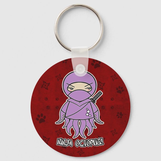 Porte-clés Ninja Octopus! In Red Keychain (Recto)
