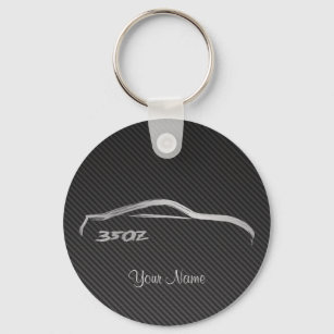 Porte-clés Nissan 350Z Brushstroke Logo w/ Faux Carbon Fiber