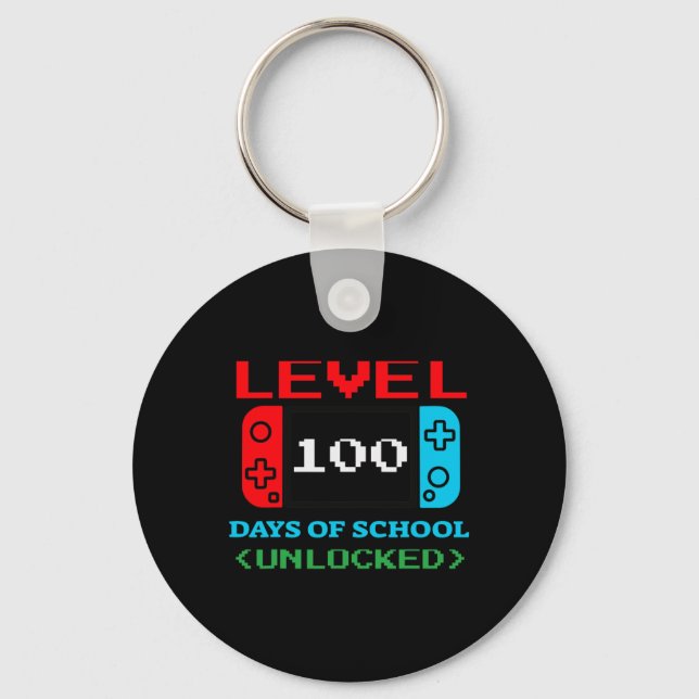 Porte-clés Niveau 100 Jours D'École Déverrouillé 3 (Recto)