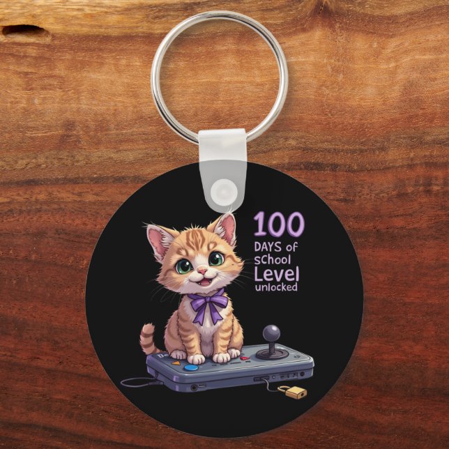 Porte-clés Niveau 100 Jours d'école déverrouillée Célébrer (Recto)