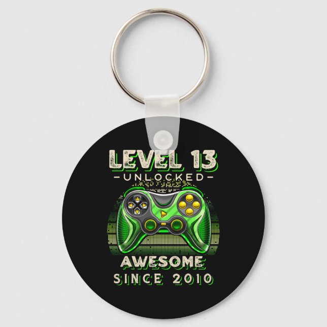 Porte-clés Niveau 13 Jeu vidéo déverrouillé 13e anniversaire  (Recto)