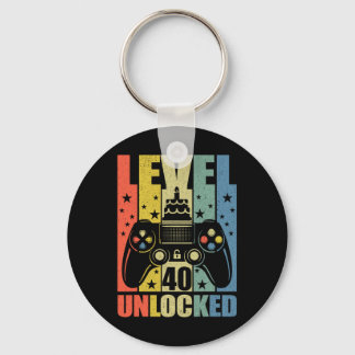 Porte-clés Niveau 40 Jeu vidéo déverrouillé Jeu 40e Anniversa