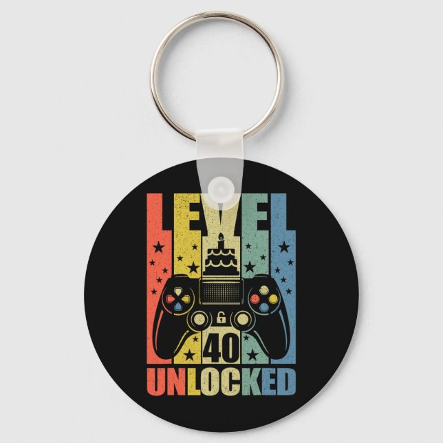 Porte-clés Niveau 40 Jeu vidéo déverrouillé Jeu 40e Anniversa (Recto)