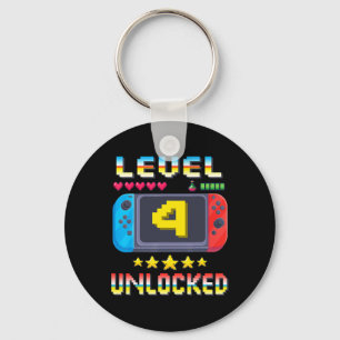 Porte-clés Niveau 4 Débloqué Chemise 4ème Anniversaire Jeu Vi