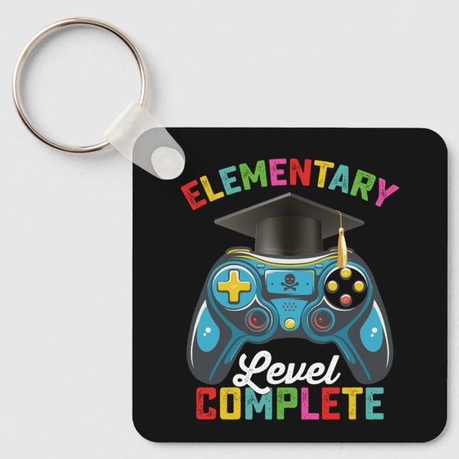 Porte-clés Niveau élémentaire Complet Graduation Jeu Gamer (Recto)