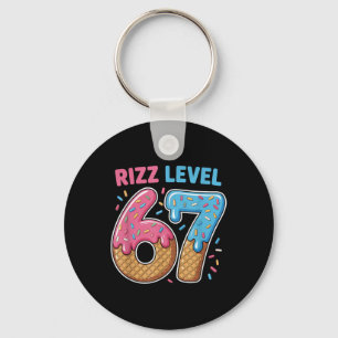 Porte-clés Niveau Rizz 67 Génération Alpha d'argot 67ème Numé