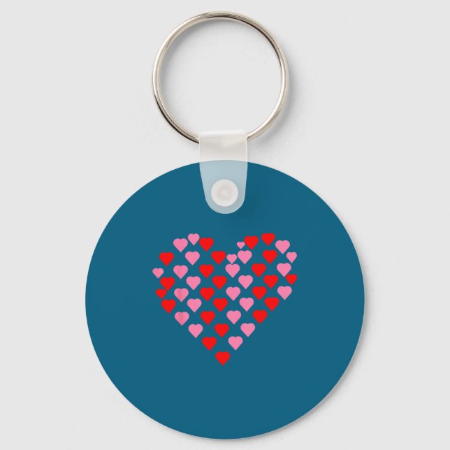 Porte-clés Nk And Red Hearts Lovers Funny Valentine’s Day Hum (Recto)