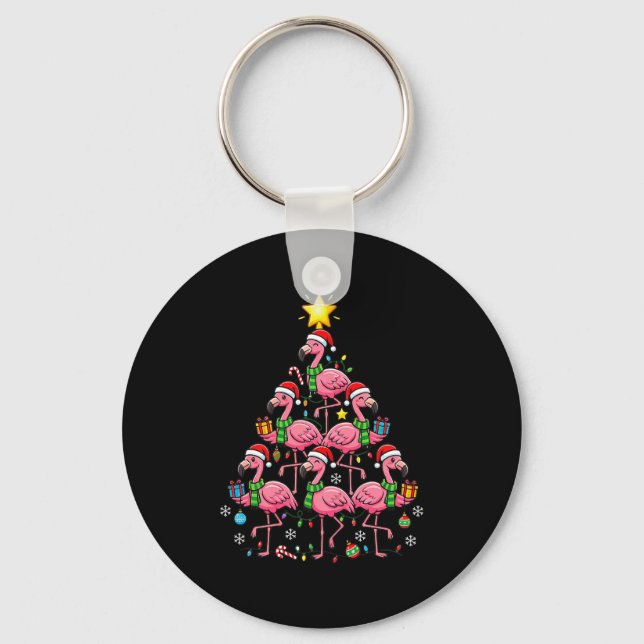 Porte-clés Nk Flamingo Christmas Tree Santa Flamingo Holiday  (Recto)