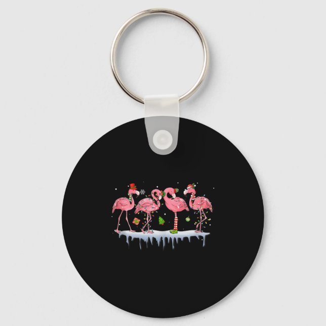 Porte-clés Nk Flamingo Hat Santa Merry Christmas Lights Women (Recto)