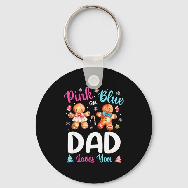 Porte-clés Nk Or Blue Dad Loves You Gender Reveal Christmas  (Recto)