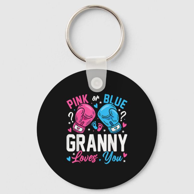 Porte-clés Nk Or Blue Granny Loves You Boxing Gender Reveal  (Recto)