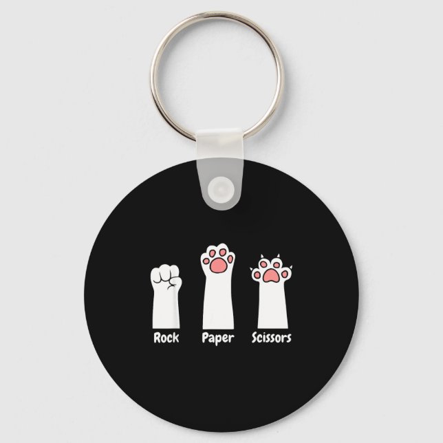 Porte-clés Nk Paw Prints Pet Lover Rock Paper Scissors Hand G (Recto)