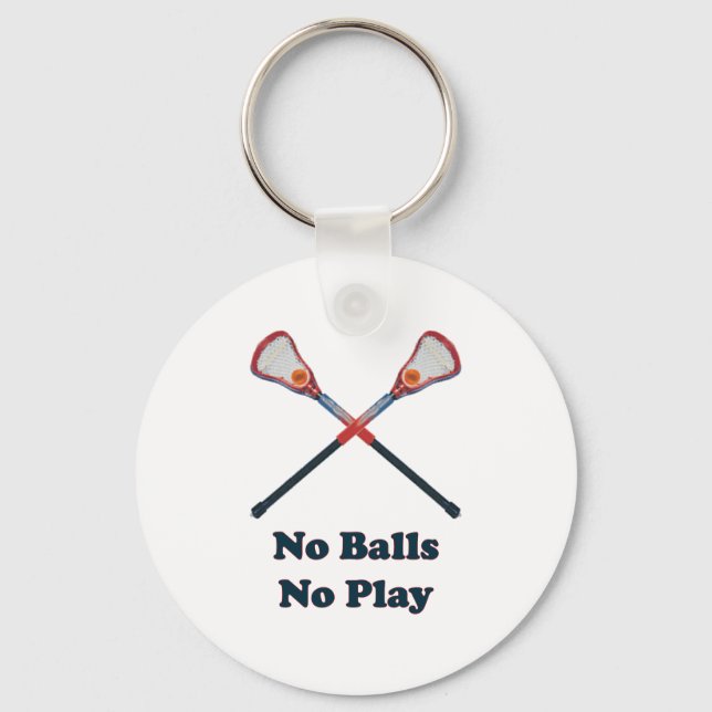 Porte-clés No Balls No Play Lacrosse (Recto)