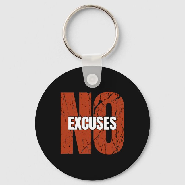 Porte-clés No Excuses Inspirational Saying Motivational Gym W (Recto)