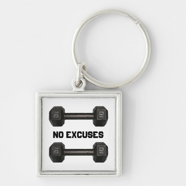 Porte-clés "No Excuses" Porte - clé Dumbbells (Devant)