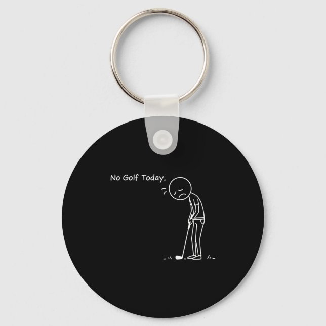 Porte-clés No Golf Today Minimalist Golf Funny Stickman Golfe (Recto)