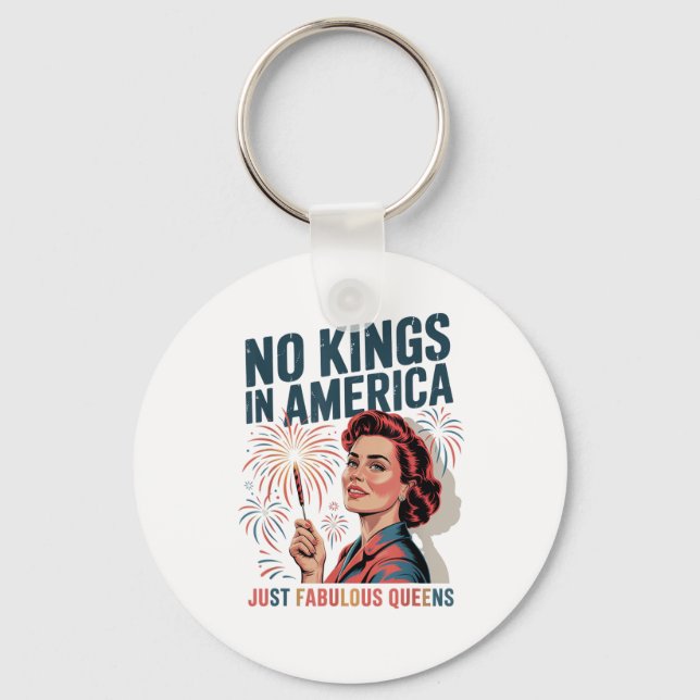 Porte-clés No Kings In America Fabulous Queens Pride 2025 Des (Recto)