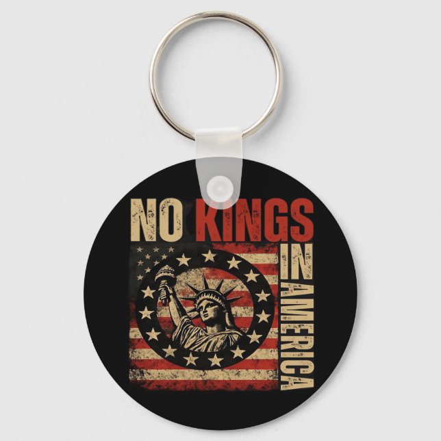 Porte-clés No Kings In America Patriotic Grunge Classic Vinta (Recto)