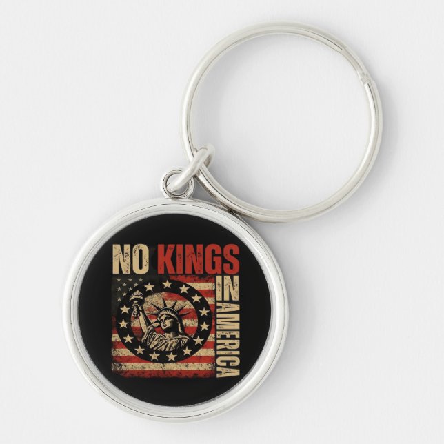 Porte-clés No Kings In America Patriotic Grunge Classic Vinta (Devant)
