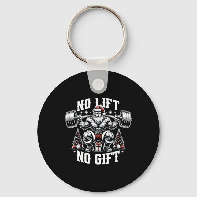 Porte-clés No Lift No Gift Santa Claus Christmas Gym Bodybuil (Recto)
