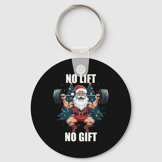 Porte-clés No Lift No Gift Santa Claus Christmas Gym Bodybuil (Recto)
