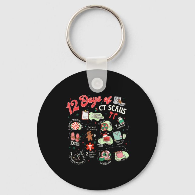 Porte-clés Noël 12 Jours De Ct Technologue Scanner Chat Radio (Recto)