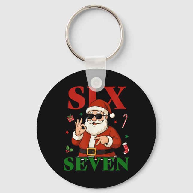Porte-clés Noël 67 Six Seven Drôle Gen Z Alpha Argot Mème (Recto)
