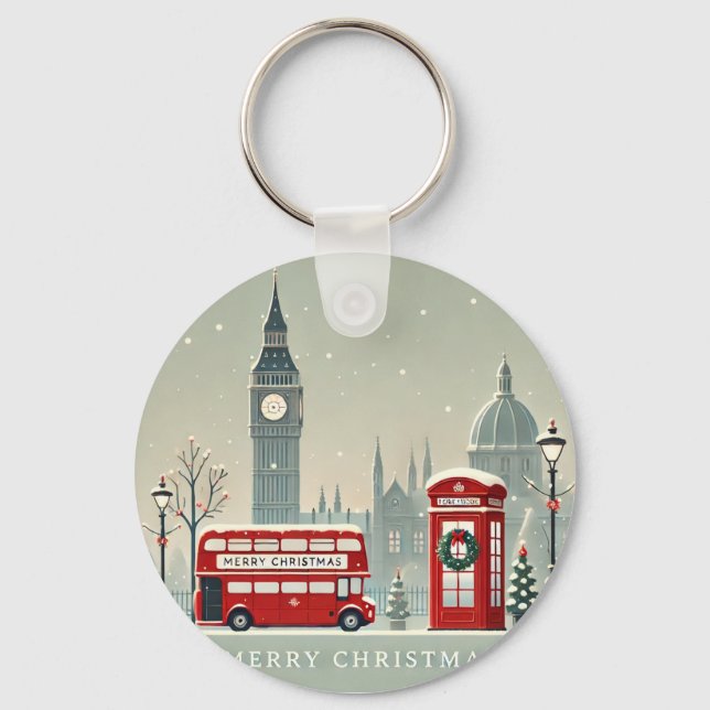 Porte-clés Noël à Londres | Big Ben et Londres festive (Recto)