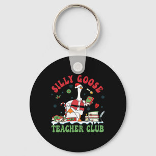 Porte-clés Noël amusant Père Noël Silly Goose Teacher Club An
