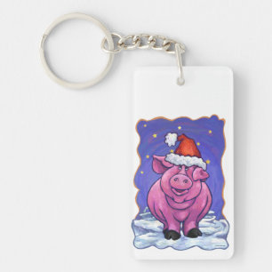 Porte-clés Noël au cochon