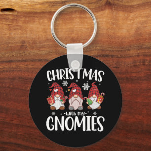 Porte-clés Noël avec mes Gnomies Gnome à carreaux rouges de B