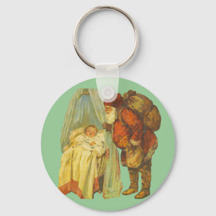Porte-clés Noël Baby Santa Clause Vintage