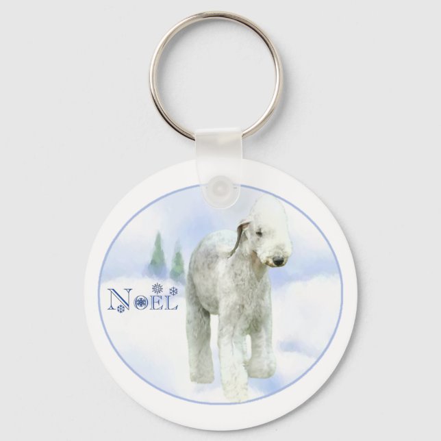 Porte-clés Noel Bedlington Terrier (Recto)