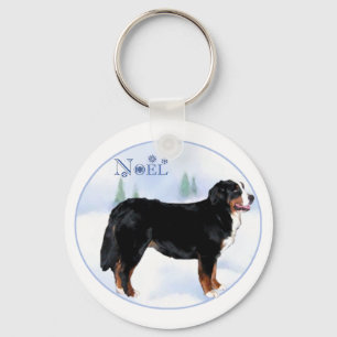 Porte-clés Noel Bernese Mountain Dog - Customisé