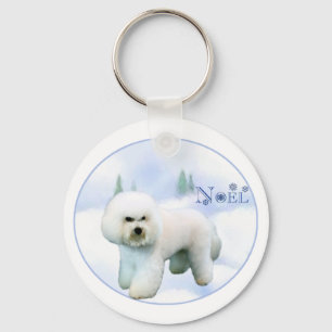Porte-clés Noel Bichon Frise - Customisé