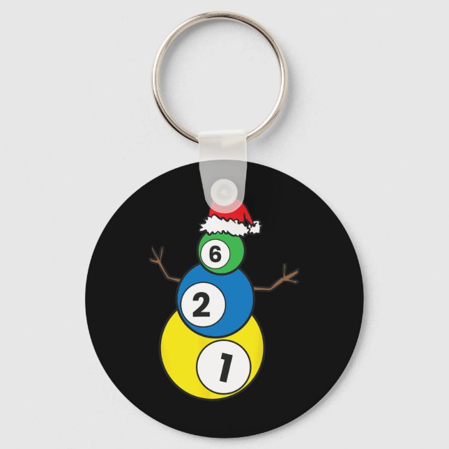 Porte-clés Noël Billard Snowman Enfants Noël présent (Recto)