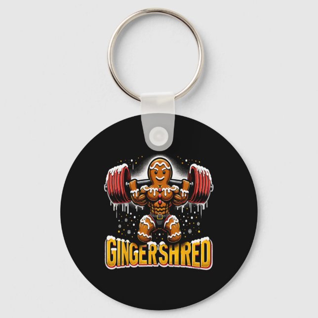 Porte-clés Noël Bodybuilding Gingersher Funny Gingerbre (Recto)