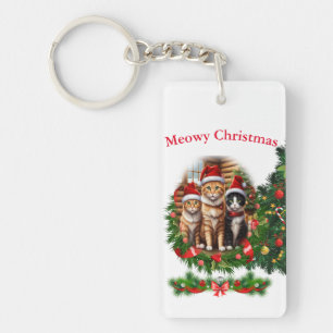Porte-clés Noël chats