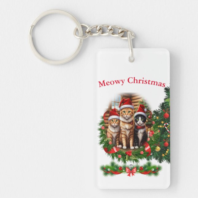Porte-clés Noël chats (Devant)