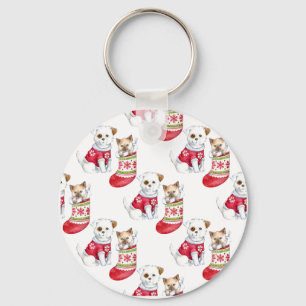 Porte-clés Noel Chien & Chat Stockings