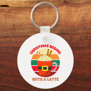 PORTE-CLÉS NOËL COMMENCE AVEC UNE LATTE