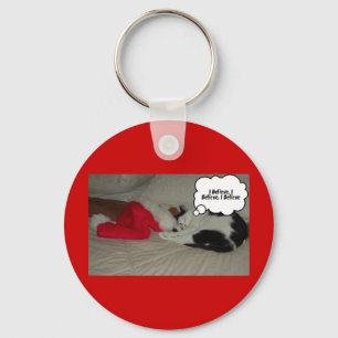 Porte-clés Noël Croire Kitten noir et blanc